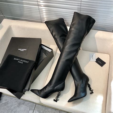 ysl boot leather quality|YSL thigh high boots.